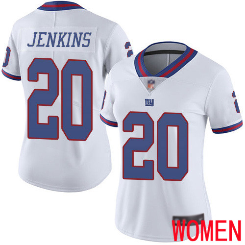 Women New York Giants 20 Janoris Jenkins Limited White Rush Vapor Untouchable Football NFL Jersey